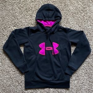 SOLD Under Armor black hoodie neon purple pink accents